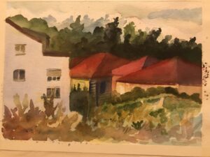 Haus im Abendlicht - (Aquarell 2020) ©️Dietrich Plath